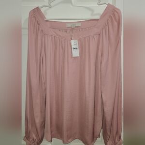 LOFT Soft Blush Long Sleeve Blouse New With Tags!!